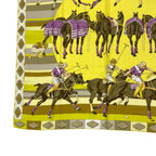 Hermes Carre 90 Scarf Silk les Poneys de Polo Large Horse Pattern Yellow — view 5