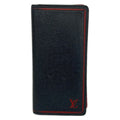 Louis Vuitton Wallet Taiga Portefeuille Brazza Blue Marine Leather Cowhide