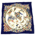 Hermes Carre 90 Cirque Molier Scarf Silk Navy