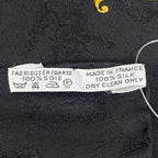 Hermes Carre 90 Scarf Silk L'instrvction Dvro Ground Pattern Black Gold — view 8
