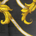 Hermes Carre 90 Scarf Silk L'instrvction Dvro Ground Pattern Black Gold — view 6
