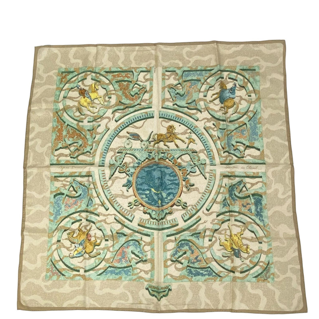 Hermes Carre 90 Silk 100% Scarf Peintre du Cheval Horse Painter Blawan