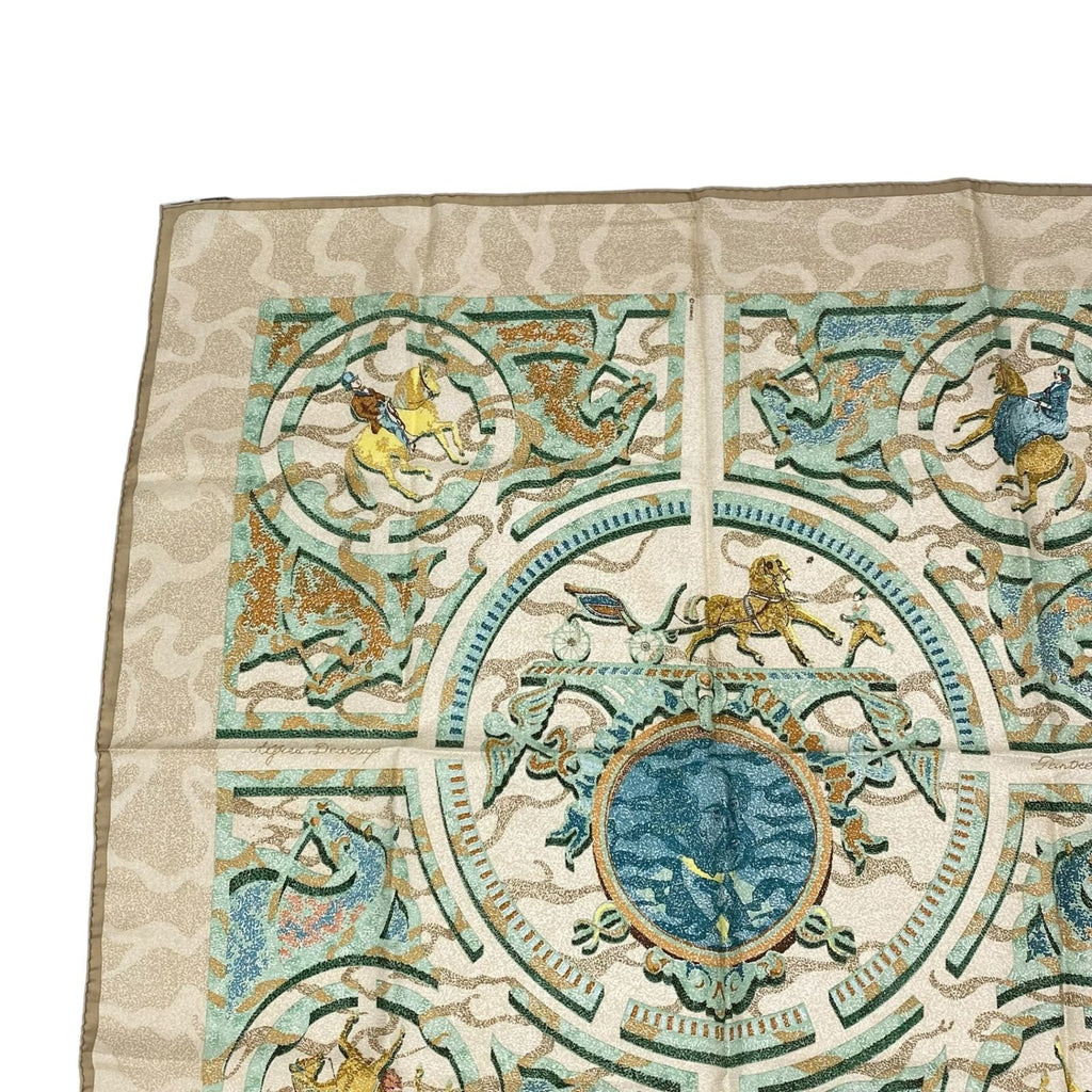Hermes Carre 90 Silk 100% Scarf Peintre du Cheval Horse Painter Blawan — view 2