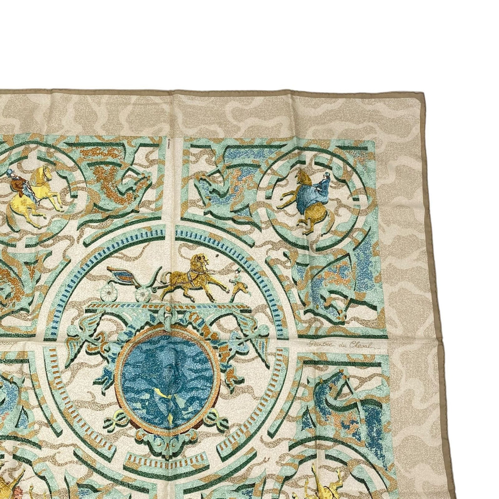 Hermes Carre 90 Silk 100% Scarf Peintre du Cheval Horse Painter Blawan — view 3