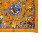 Hermes Scarf Silk Carre 90 Turandot Natsunohidaka Orange Blue — view 6