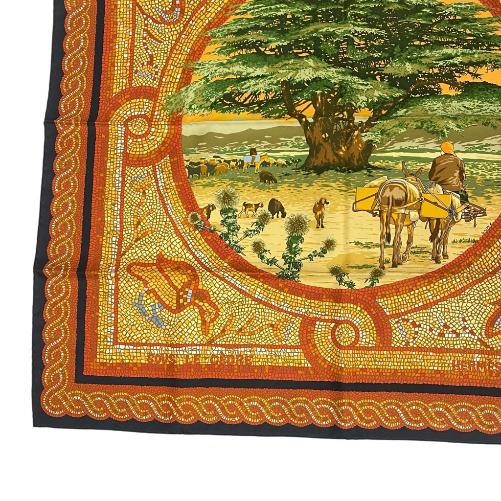 Hermes Carre 90 Under the Cedar Sous le Cedre Silk Scarf Multicolor — view 5
