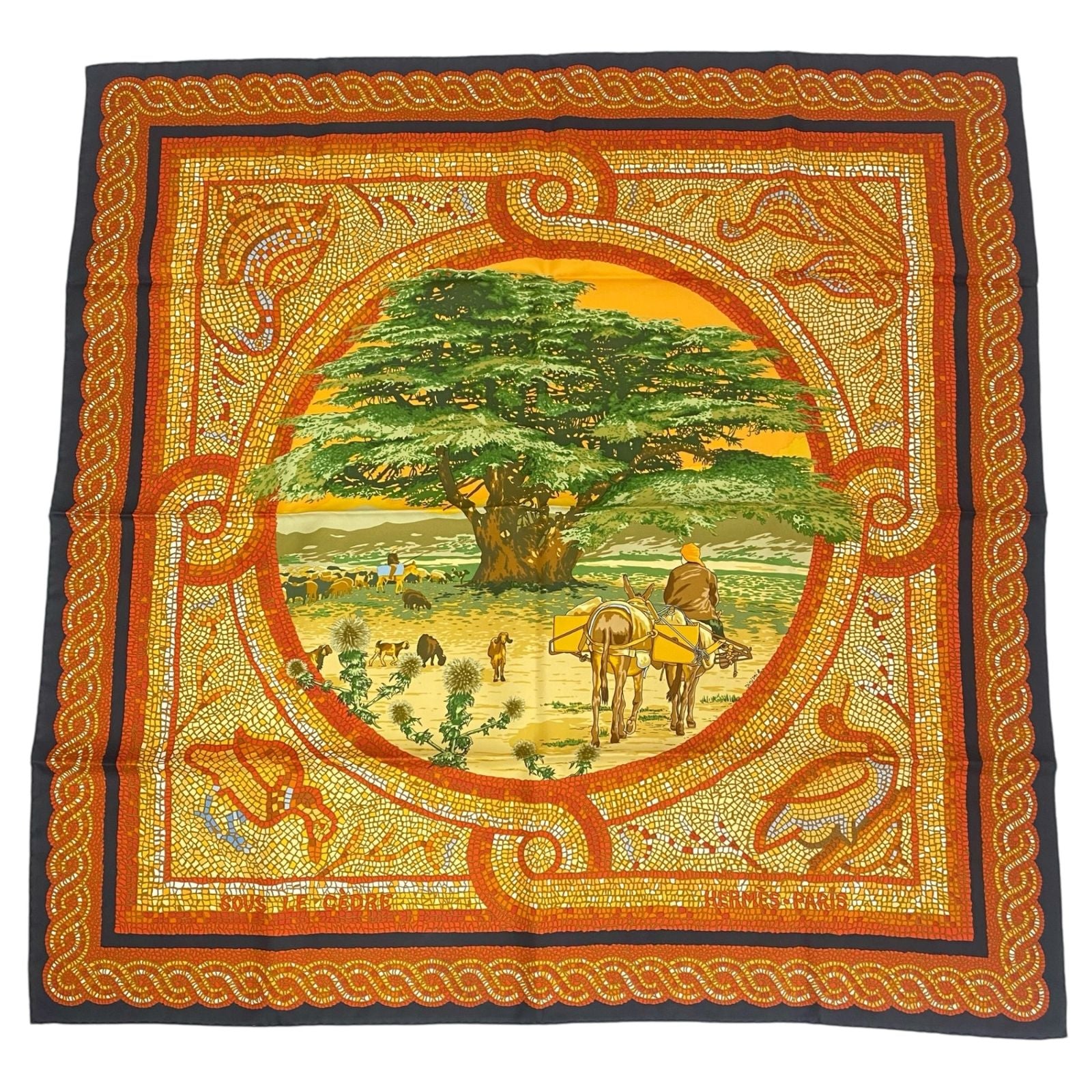 Hermes Carre 90 Under the Cedar Sous le Cedre Silk Scarf Multicolor — view 2