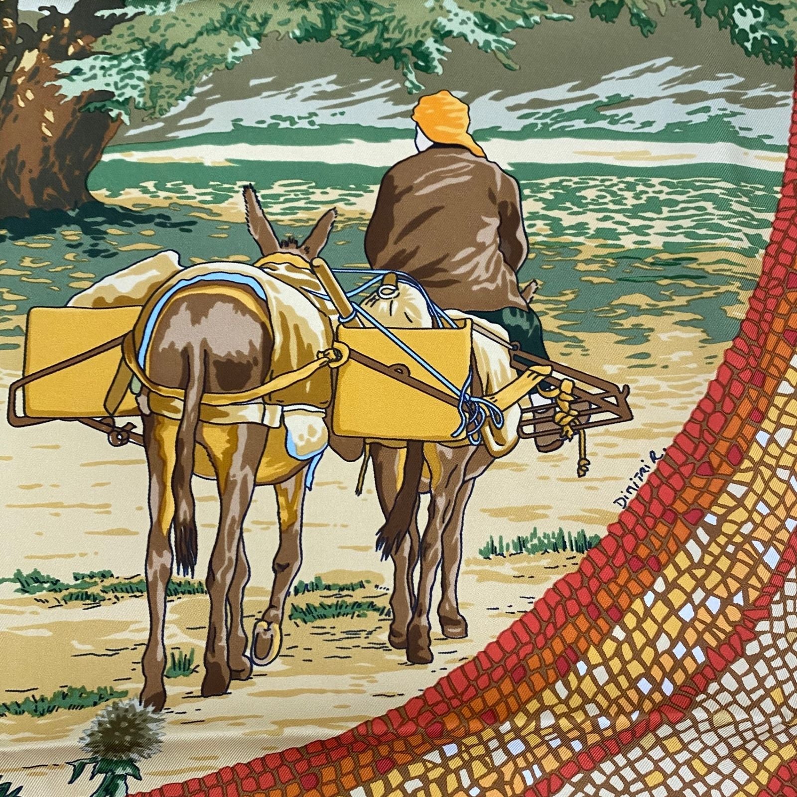 Hermes Carre 90 Under the Cedar Sous le Cedre Silk Scarf Multicolor — view 7
