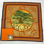 Hermes Carre 90 Under the Cedar Sous le Cedre Silk Scarf Multicolor