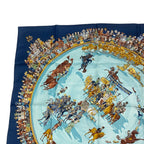 Hermes Carre 90 Cirque Molier Scarf Silk Navy — view 3