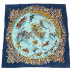 Hermes Carre 90 Cirque Molier Scarf Silk Navy — view 2