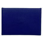 Hermes Card Case Calvi Blue Saffiano