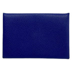 Hermes Card Case Calvi Blue Saffiano — view 2