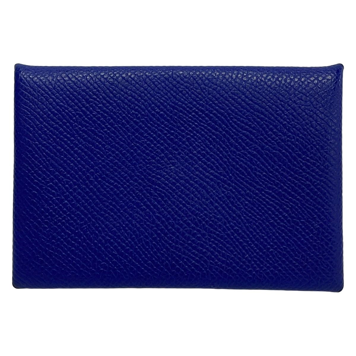 Hermes Card Case Calvi Blue Saffiano — view 2