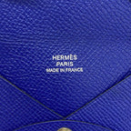 Hermes Card Case Calvi Blue Saffiano — view 5