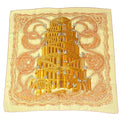 Hermes Carre 90 les Rivieres de Babel River of Scarf Silk 100% Yellow