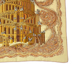 Hermes Carre 90 les Rivieres de Babel River of Scarf Silk 100% Yellow — view 5