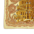 Hermes Carre 90 les Rivieres de Babel River of Scarf Silk 100% Yellow — view 4