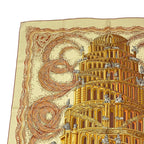 Hermes Carre 90 les Rivieres de Babel River of Scarf Silk 100% Yellow — view 2