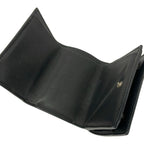 Saint Laurent Paris Trifold Wallet Tiny Black Dark Yellow Multi Floral Pattern — view 3