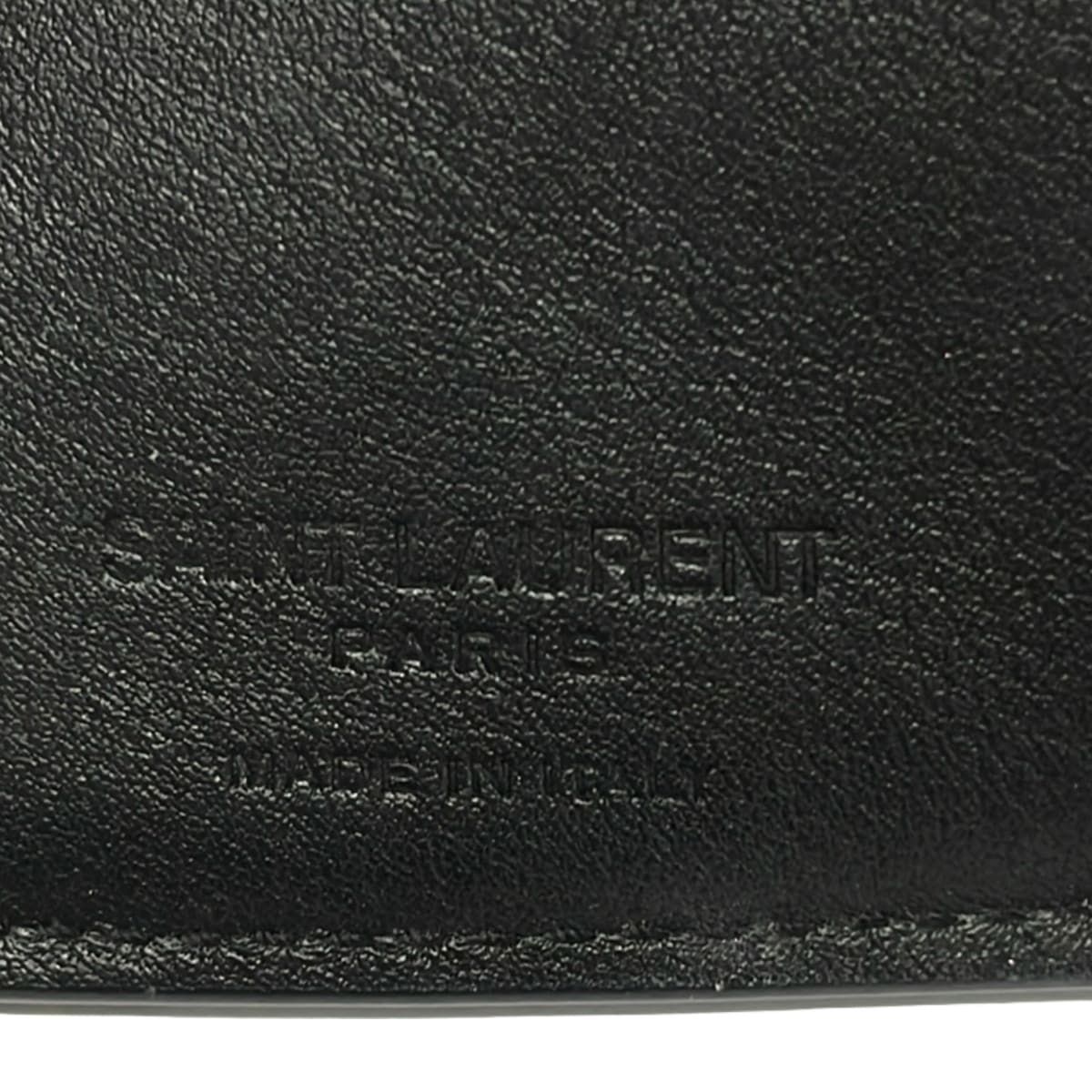 Saint Laurent Paris Trifold Wallet Tiny Black Dark Yellow Multi Floral Pattern — view 4
