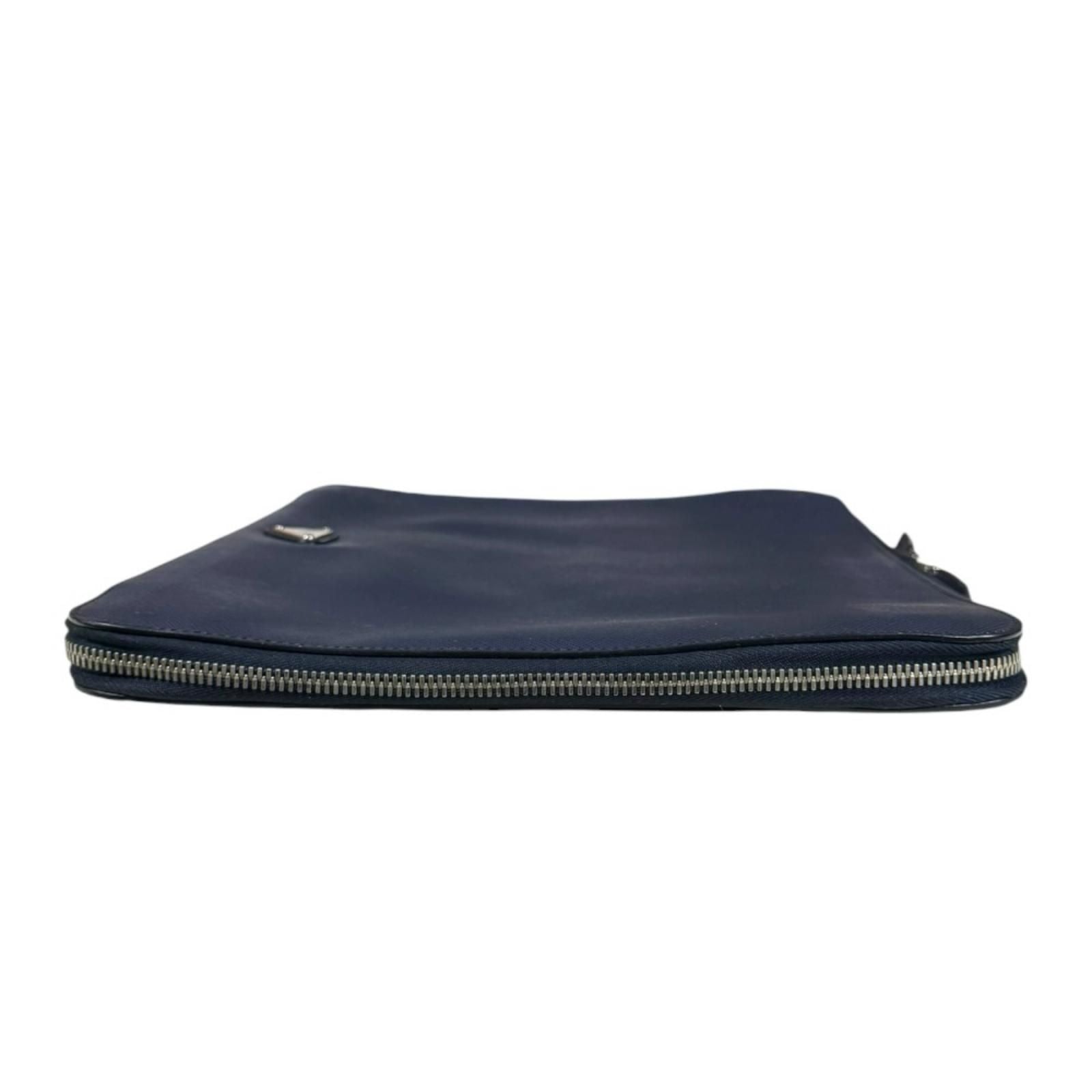 Prada Saffiano Second Bag Leather Navy — view 5