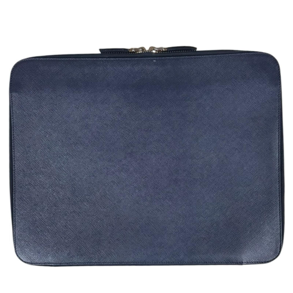 Prada Saffiano Second Bag Leather Navy — view 3