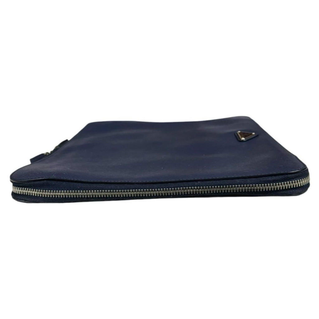 Prada Saffiano Second Bag Leather Navy — view 4