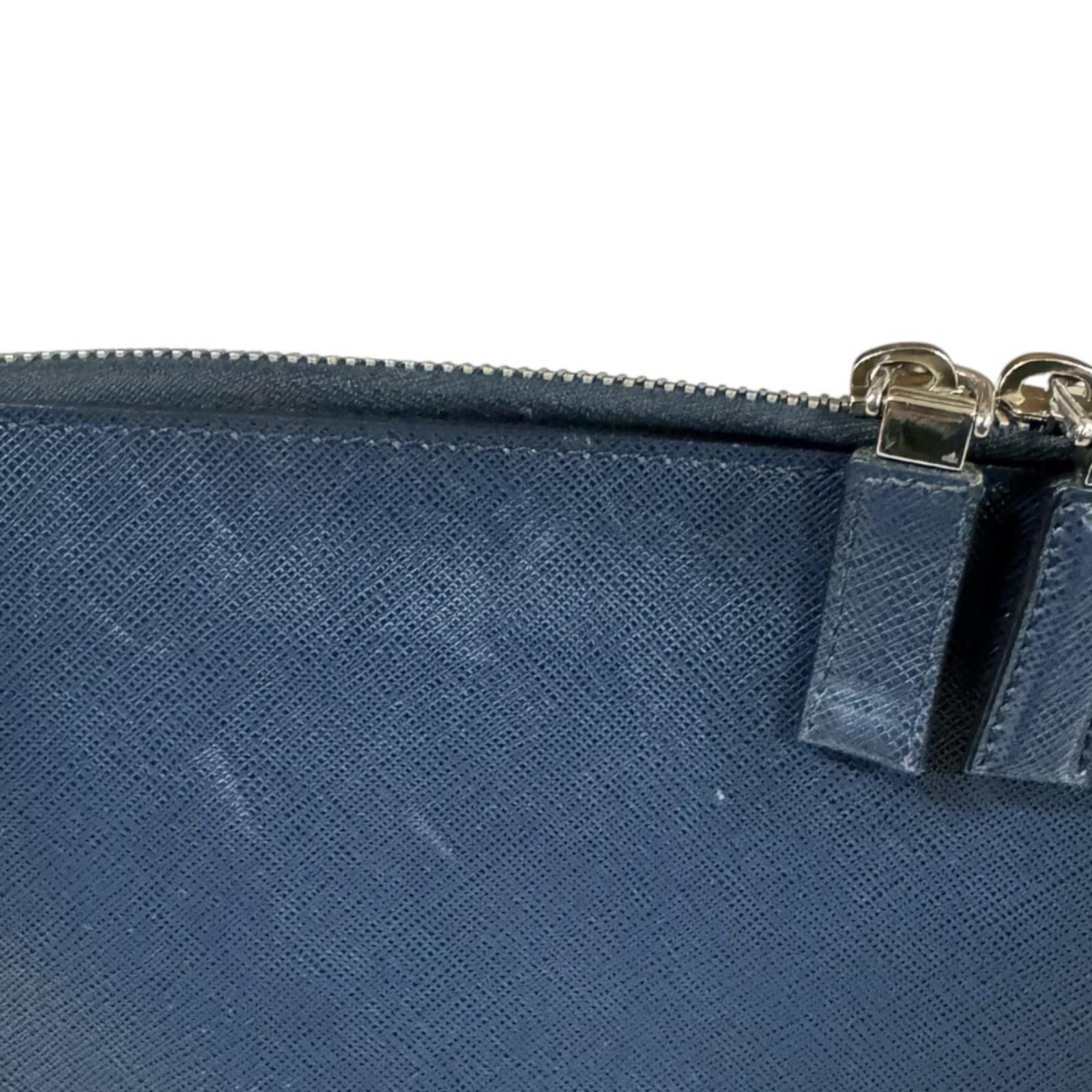 Prada Saffiano Second Bag Leather Navy — view 9