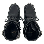 Saint Laurent Paris Era Leather Studded High Top Boots 38 Black — view 4