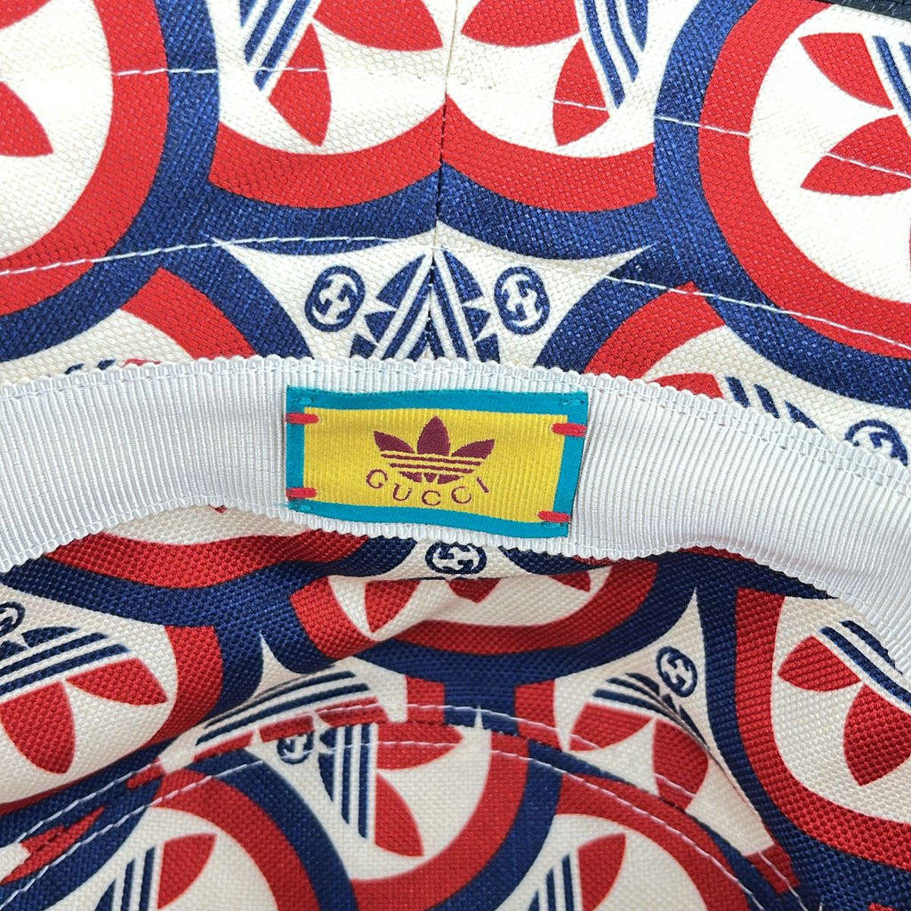 Gucci Adidas Bucket Hat All Over Print Hat S Beige Red Navy — view 6