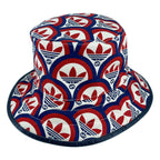 Gucci Adidas Bucket Hat All Over Print Hat S Beige Red Navy