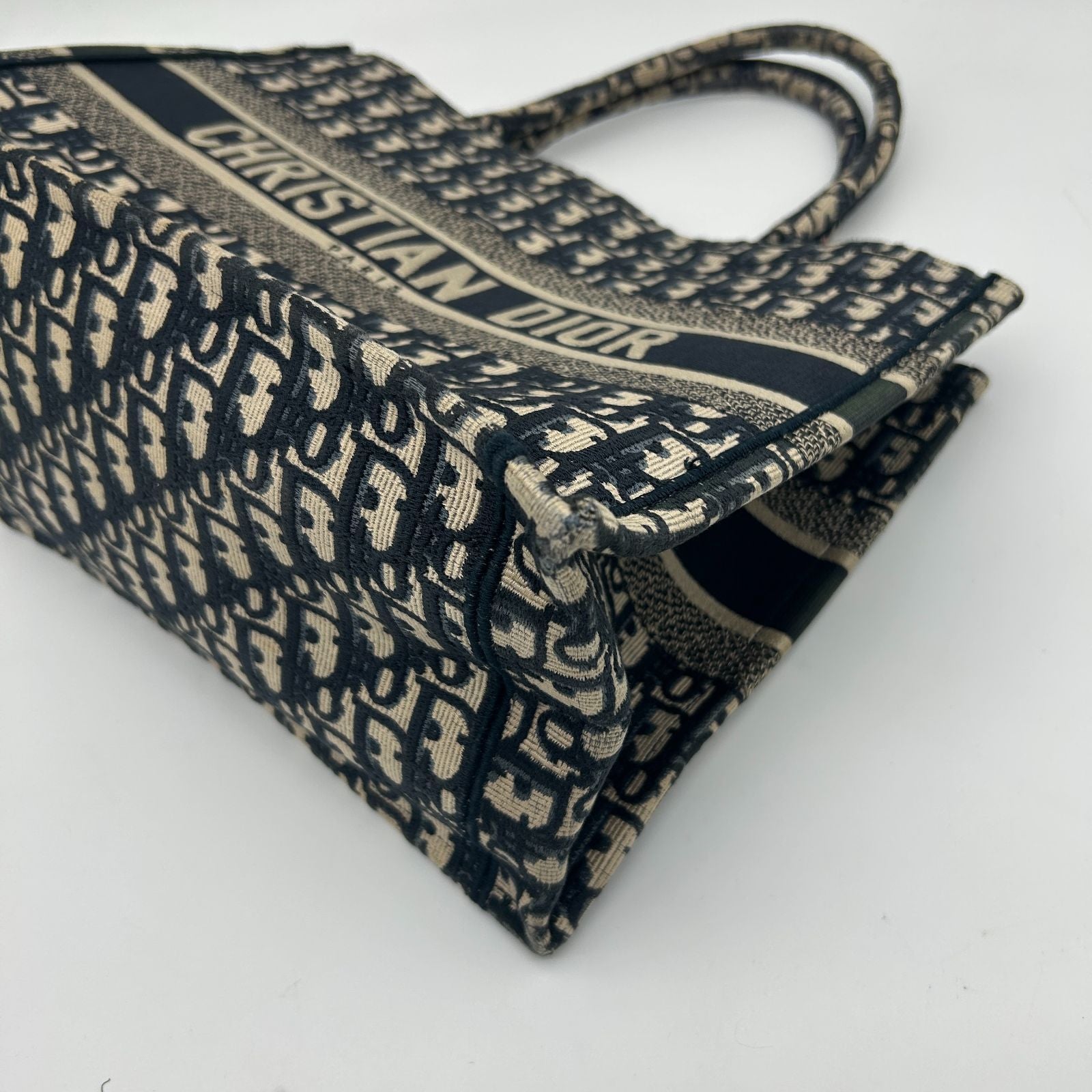 Dior Book Tote Canvas Navy Ivory 35 cm — view 7