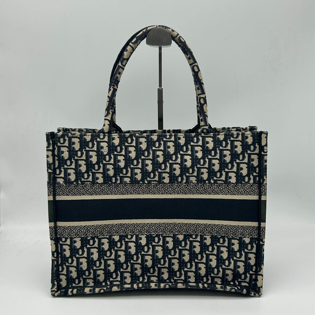 Dior Book Tote Canvas Navy Ivory 35 cm — view 2