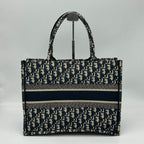 Dior Book Tote Canvas Navy Ivory 35 cm — view 2