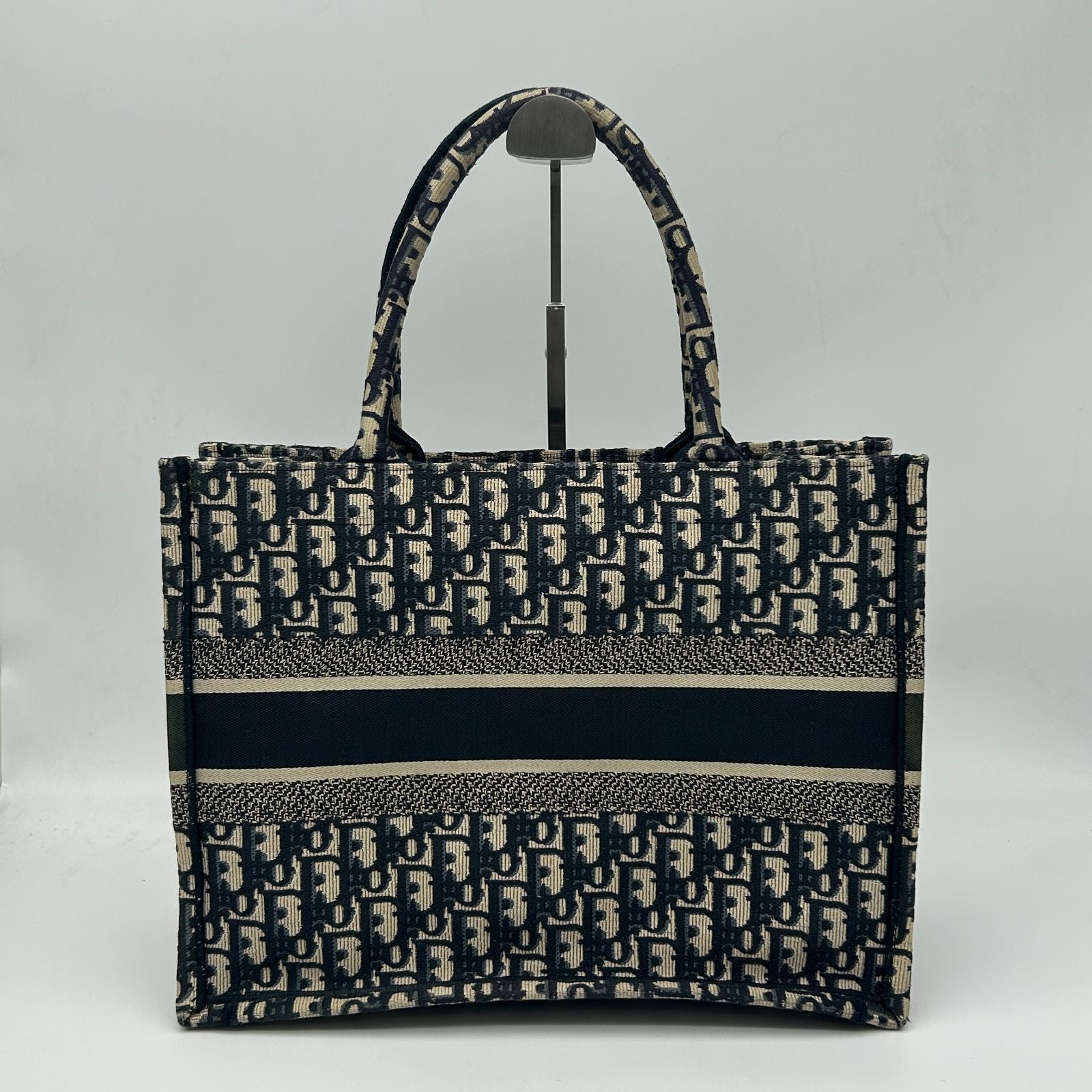 Dior Book Tote Canvas Navy Ivory 35 cm — view 2