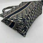 Dior Book Tote Canvas Navy Ivory 35 cm — view 8