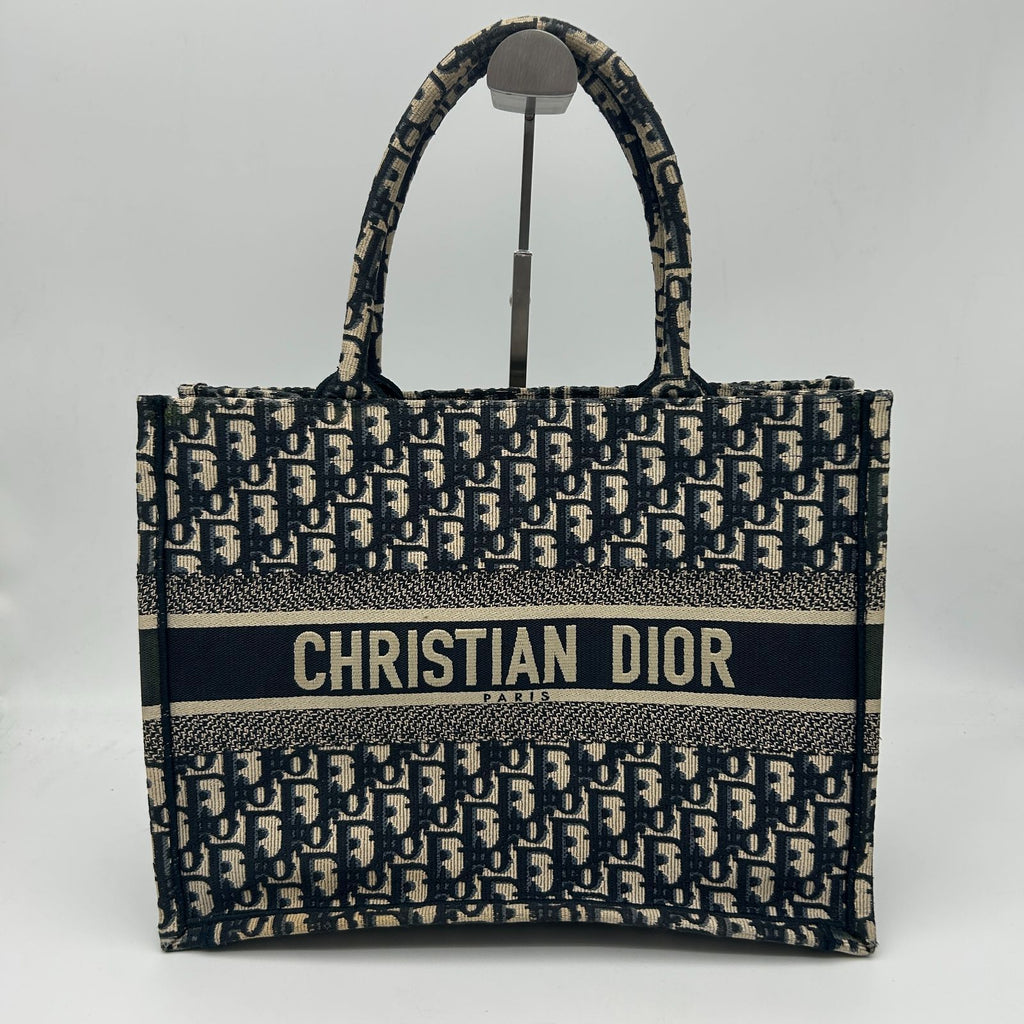 Dior Book Tote Canvas Navy Ivory 35 cm