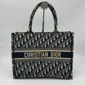 Dior Book Tote Canvas Navy Ivory 35 cm