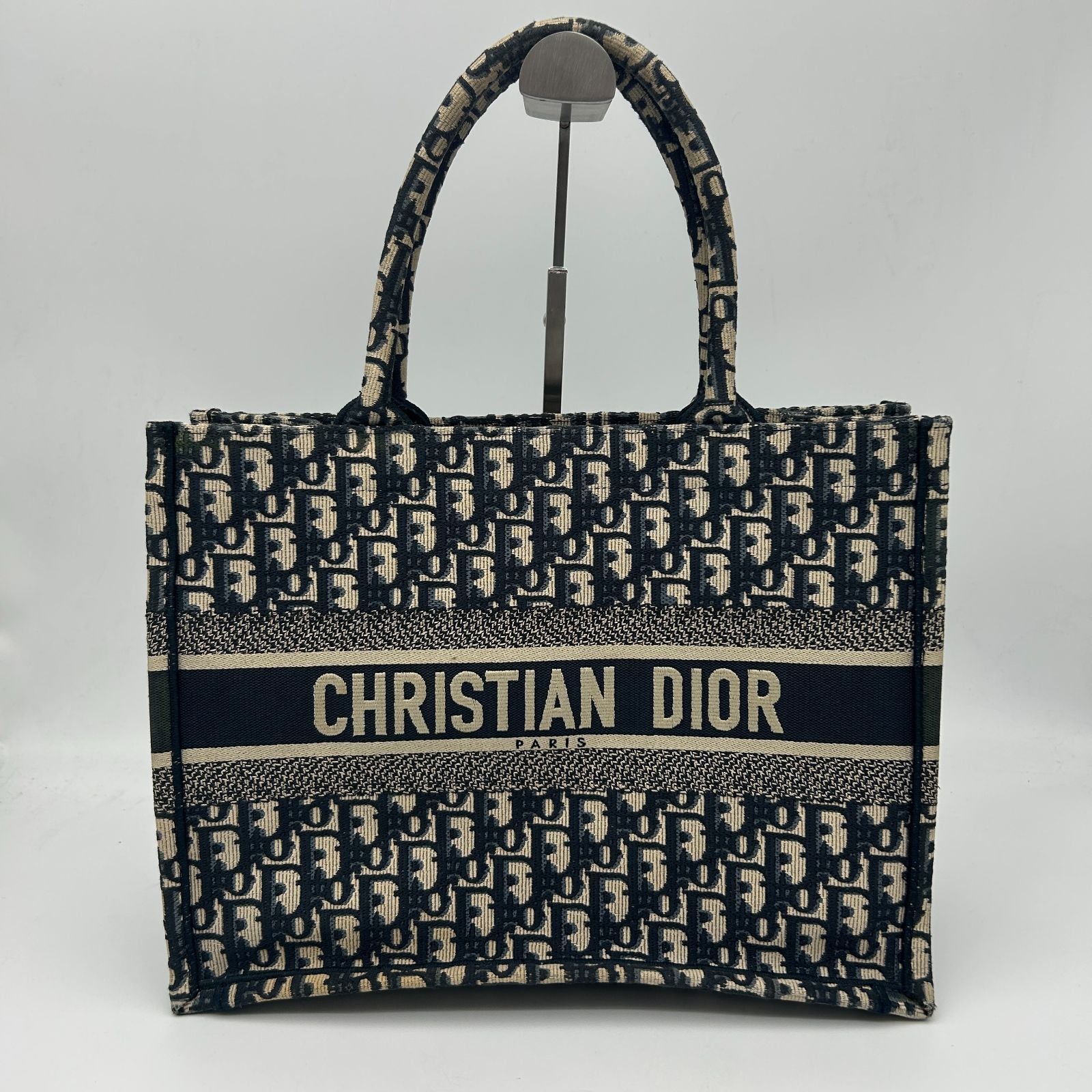 Dior Book Tote Canvas Navy Ivory 35 cm