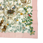 Hermes Scarf Carre 90 AU Coeur Des Bois in the Forest Silk 100% Pink — view 5