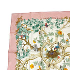 Hermes Scarf Carre 90 AU Coeur Des Bois in the Forest Silk 100% Pink — view 2