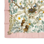 Hermes Scarf Carre 90 AU Coeur Des Bois in the Forest Silk 100% Pink — view 4