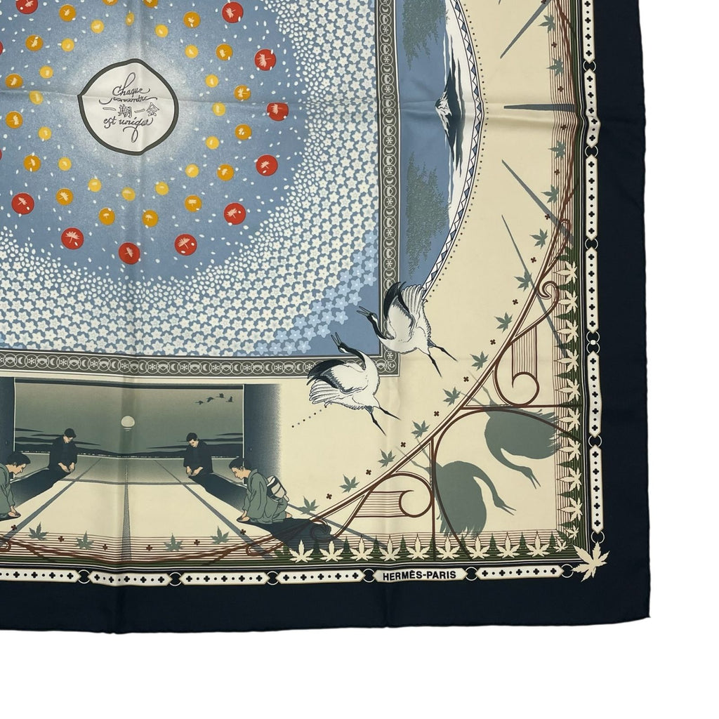 Hermes Carre 90 Chaque Rencontre Est Unique Ichi Era Ichie Scarf Kacho Fugetsu — view 6
