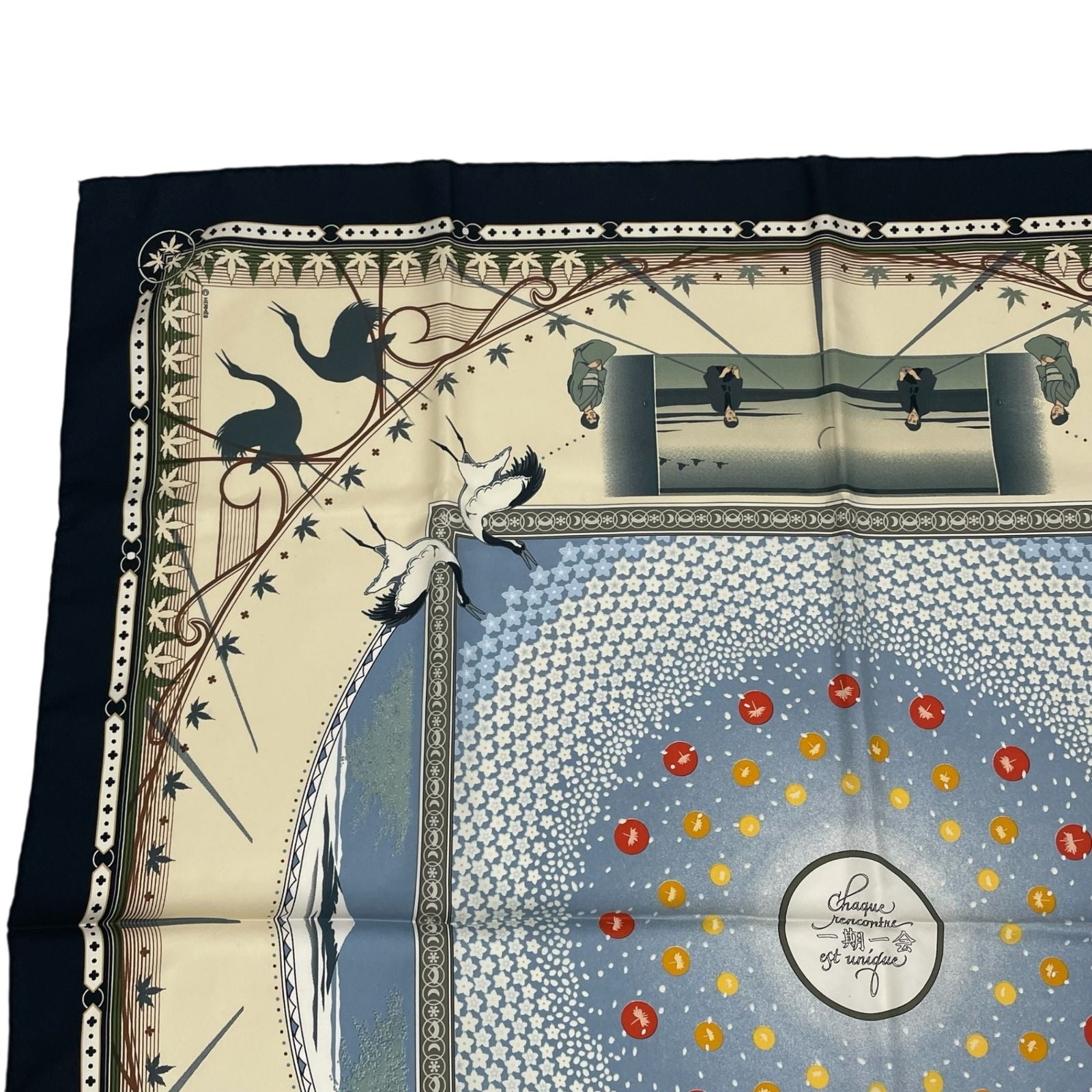 Hermes Carre 90 Chaque Rencontre Est Unique Ichi Era Ichie Scarf Kacho Fugetsu — view 3