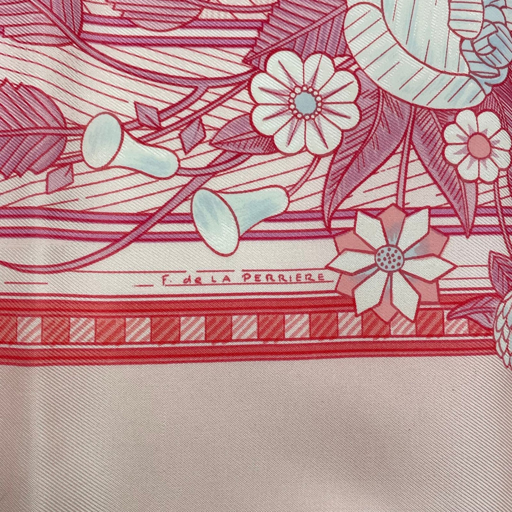 Hermes Carre 90 Jeux de Paille Silk Scarf Allover Pattern Small Bird Butterfly — view 8
