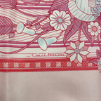 Hermes Carre 90 Jeux de Paille Silk Scarf Allover Pattern Small Bird Butterfly — view 8