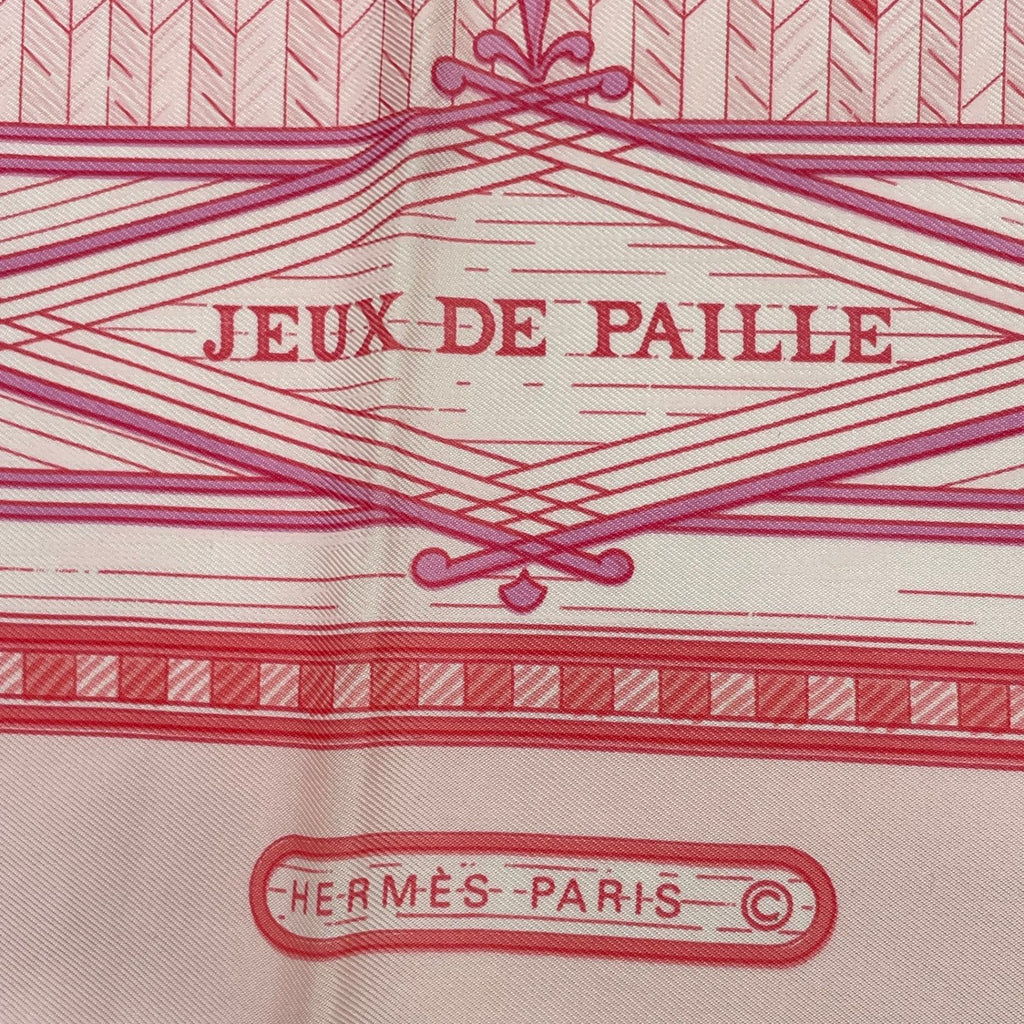 Hermes Carre 90 Jeux de Paille Silk Scarf Allover Pattern Small Bird Butterfly — view 7