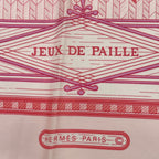 Hermes Carre 90 Jeux de Paille Silk Scarf Allover Pattern Small Bird Butterfly — view 7