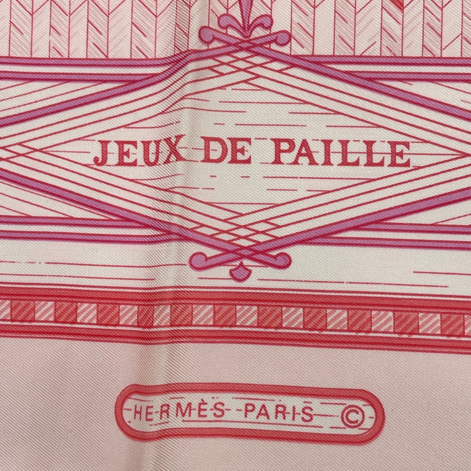 Hermes Carre 90 Jeux de Paille Silk Scarf Allover Pattern Small Bird Butterfly — view 7